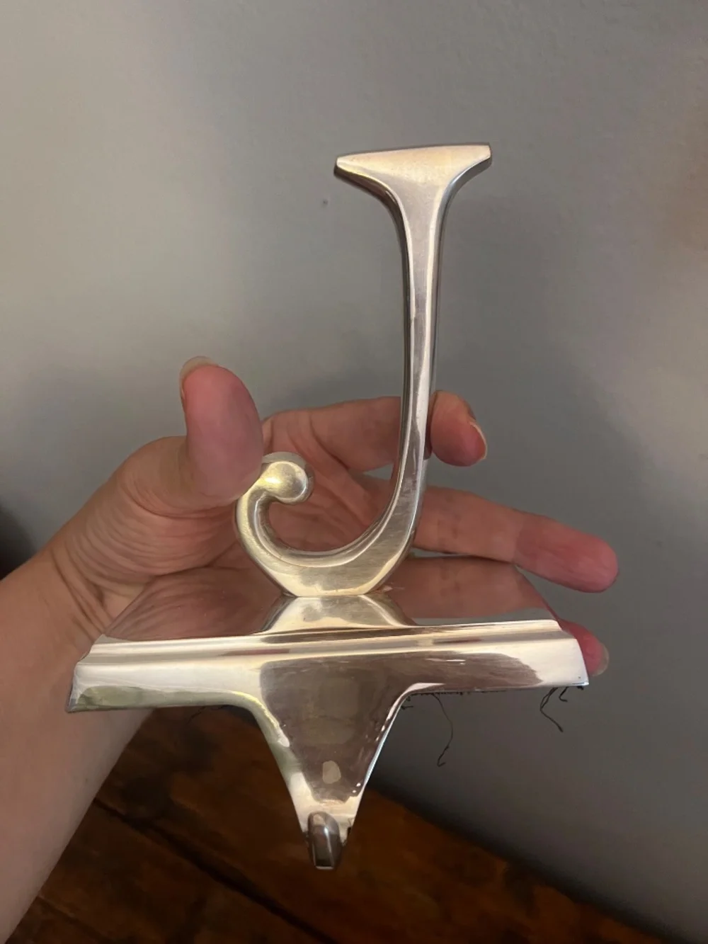 Vintage Pottery Barn JOY Stocking Holders Set of 3 | Heavy 2 lb Silverplate